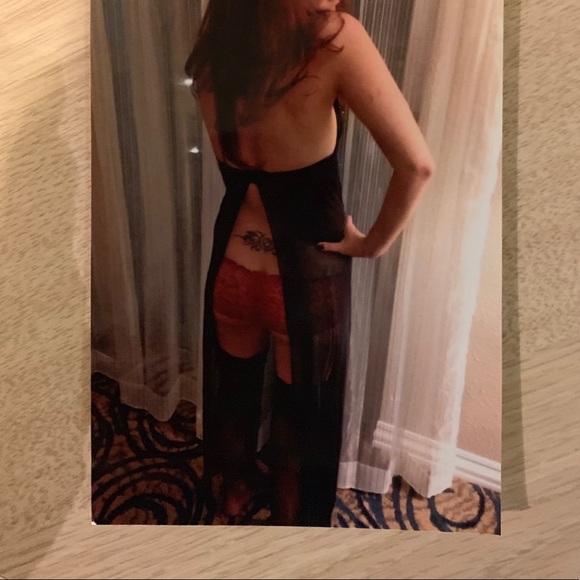 SOLD!!!! Black, sheer Negligee Halter - Picture 3 of 5